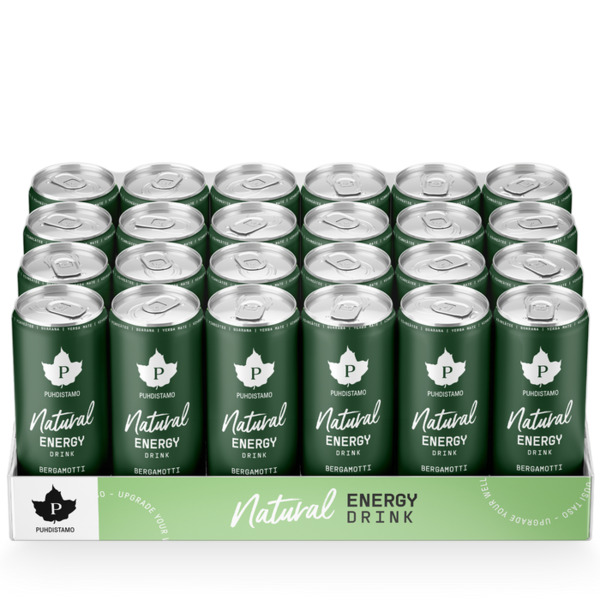 Puhdistamo Natural Energy Drink Bergamotti - 330 ml 24-pack