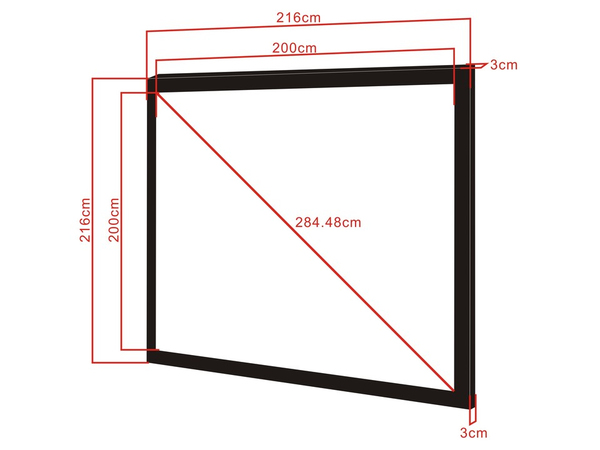 Multibrackets M Framed Projection Screen Deluxe - Heijastusn&auml;ytt&ouml; - 112 tuuma (284 cm) - 1:1 - Matte White