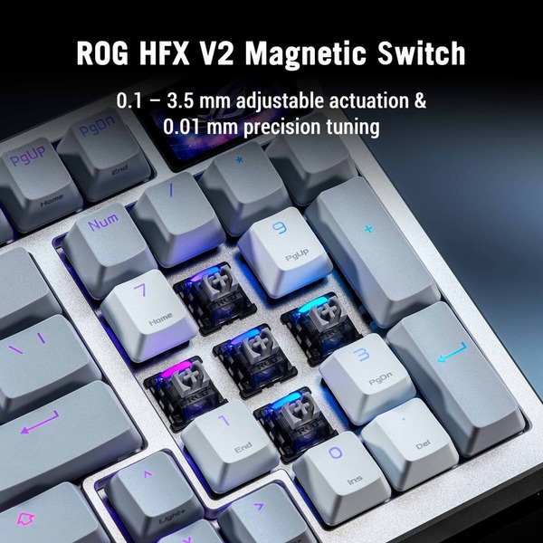 ASUS ROG Azoth 96 HE -langaton mekaaninen pelinäppäimistö, ROG HFX V2 Magnetic, musta