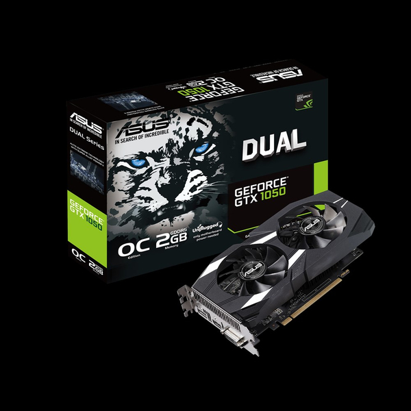Asus GeForce GTX 1050 DUAL 2GB -n&auml;yt&ouml;nohjain