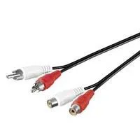 MicroConnect 2 x RCA – 2 x RCA - ljudkabel, hane/hona, 1,5m, Svart