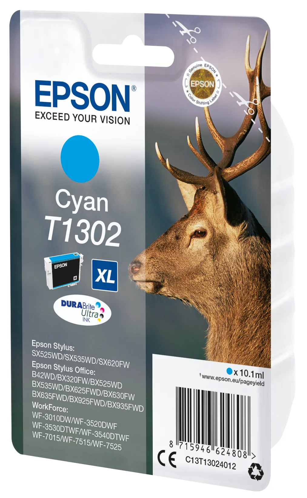 Epson T1302 XL bl&auml;ckpatron, 10.1 ml, cyan