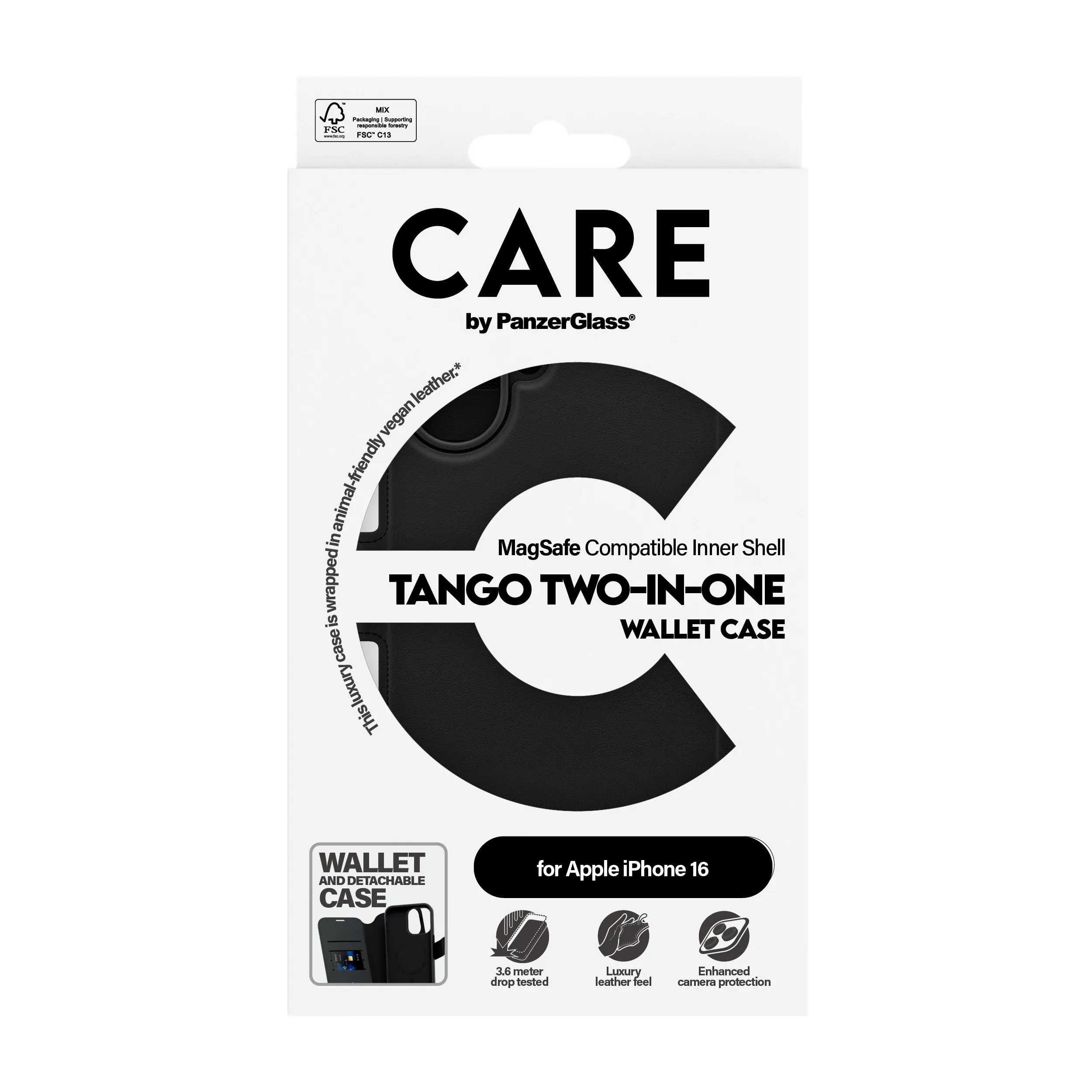 Care by PanzerGlass iPhone 16 Tango 2in1 Wallet Case