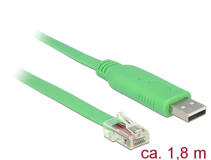DELOCK Adapter USB 2.0 Type-A hane till Serial RS-232 RJ45 hane