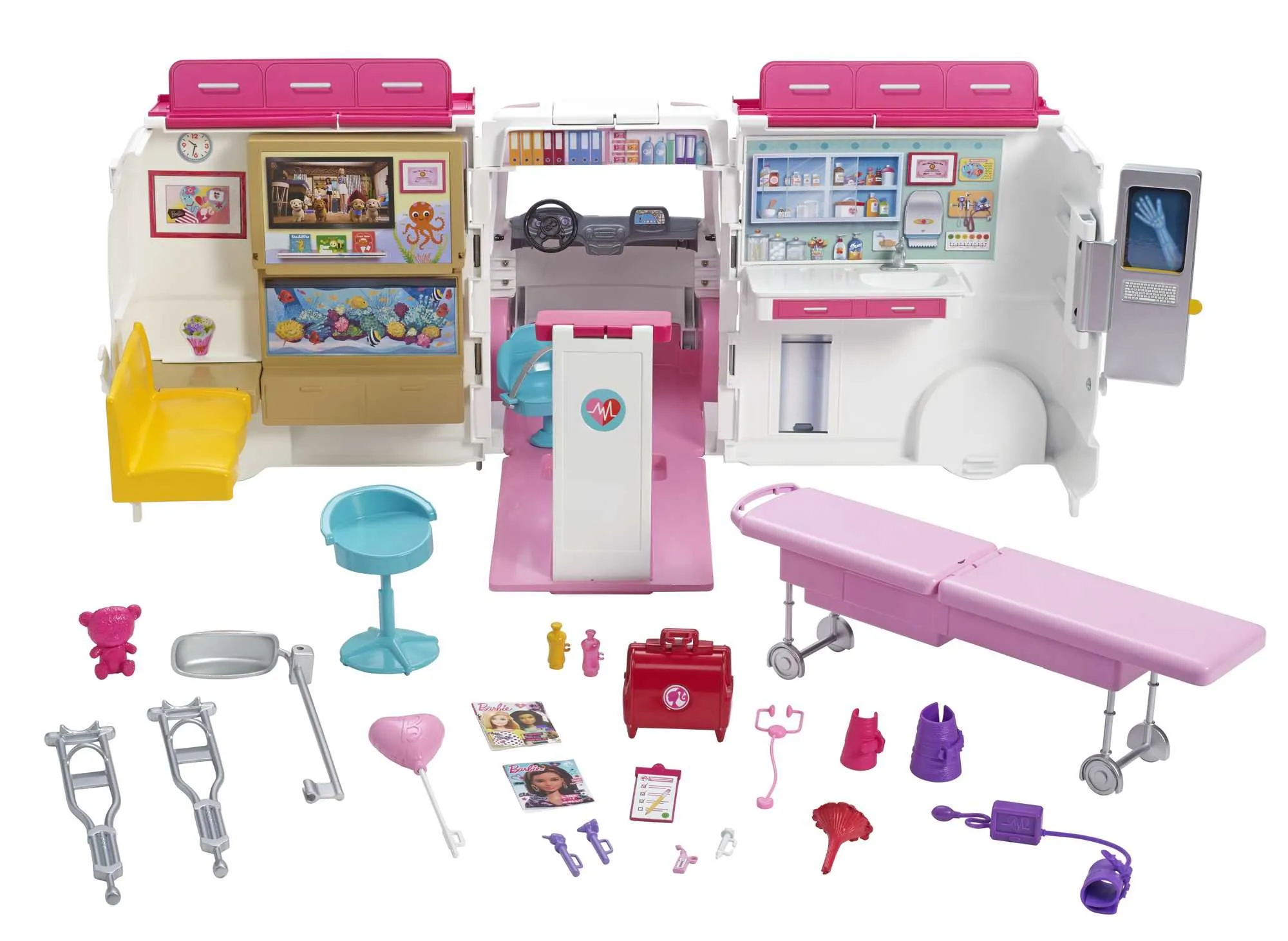 Mattel Barbie 2-in-1 ambulance play set (with light &amp; noise)