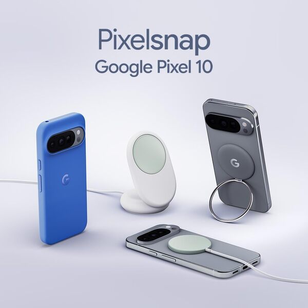 Google Pixelsnap Qi2 Wireless Charger with Stand, 25 W - wireless charger, 1 m, Fog / Snow