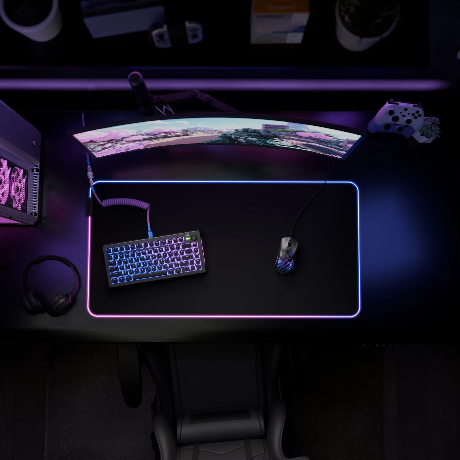 Glorious Pad 2 GLED XXL - gaming mousepad, Black, 91x46cm