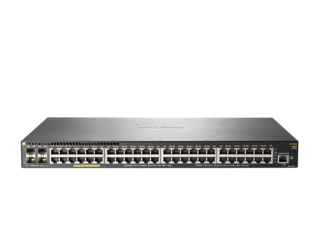 Aruba 2540 48G PoE+ 4SFP+ Switch 48x 10/100/1000Base-T PoE+ ports (PoE Budget 370 W) + 4x 1/10 GbE SFP+ ports PHY-less. Provision ASIC, Dual Core ARM Coretex A9