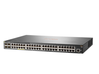 Aruba 2540 48G PoE+ 4SFP+ Switch 48x 10/100/1000Base-T PoE+ ports (PoE Budget 370 W) + 4x 1/10 GbE SFP+ ports PHY-less. Provision ASIC, Dual Core ARM Coretex A9