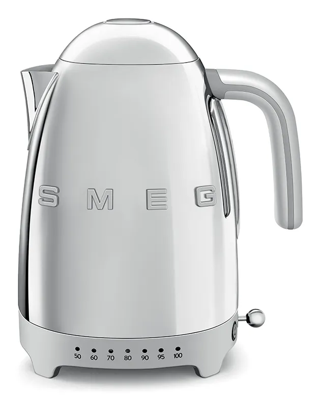 Smeg 50's Style -vedenkeitin, Kiillotettu ruostumaton teräs, 1.7l