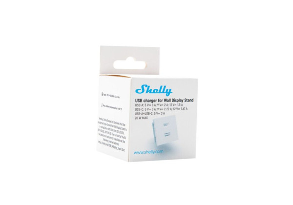 Shelly USB charger for Wall Display Stand White