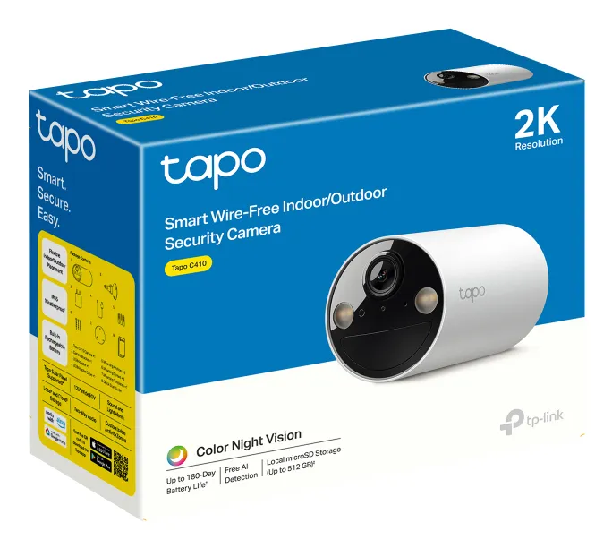 TP-Link Tapo Smart Wire-Free Indoor/Outdoor Security Camera /Tapo C410