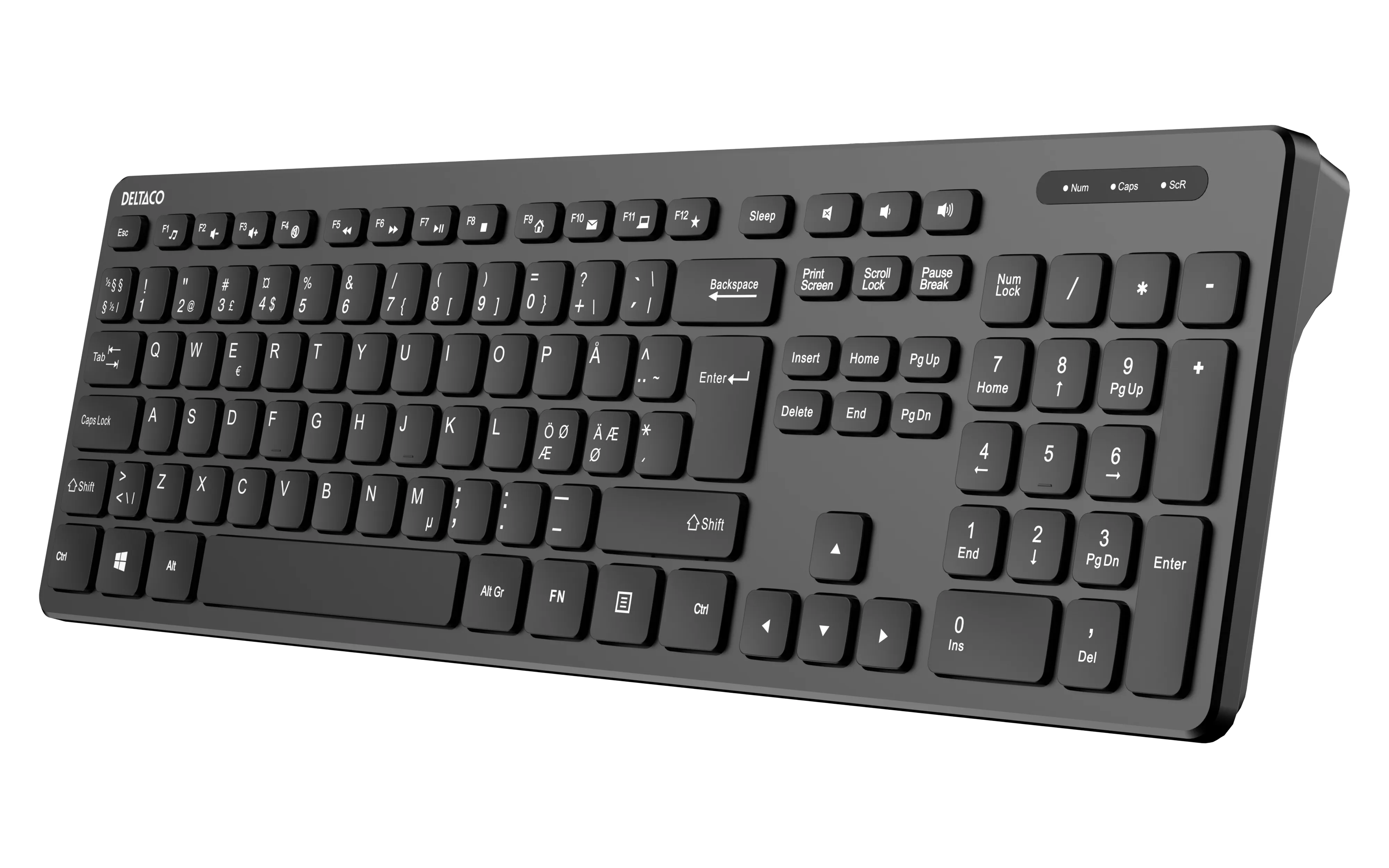 DELTACO TB-122-1S Wireless Keyboard, Black