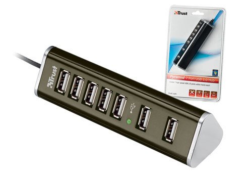 Trust Pyramid 7 Port USB 2.0 Hub. Pieni ja nopea 7-porttinen USB 2.0 -reititin