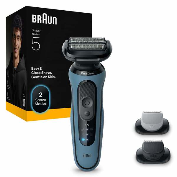 Braun Series 5 52-A1650s m&auml;rk&auml;- ja kuiva-ajoon -parranajokone, Lightblue (Azure)