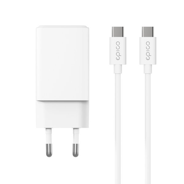 Epico UltraBoost GaN 45W Wall Charger EA45 with 1.2m USB-C Cable - white