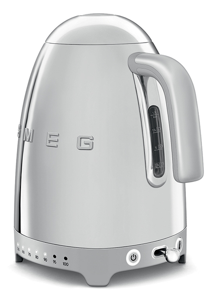 Smeg 50's Style -vedenkeitin, Kiillotettu ruostumaton ter&auml;s, 1.7l