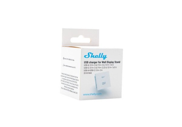 Shelly USB charger for Wall Display Stand White