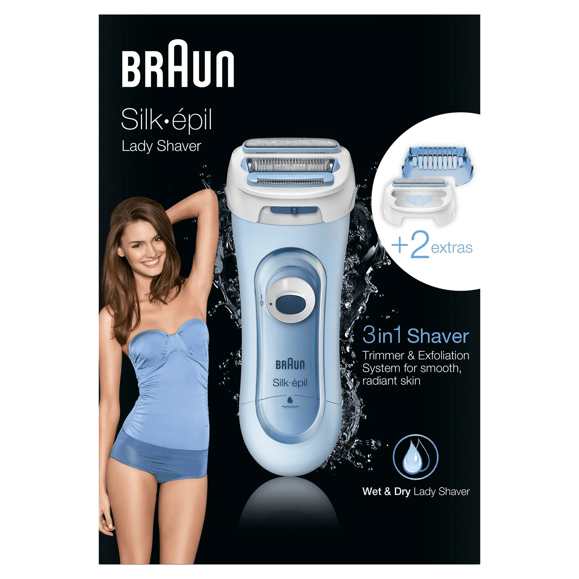 Braun Silk-&eacute;pil LS5160, m&auml;rk&auml;- ja kuiva-ajoon -epilaattori, sininen