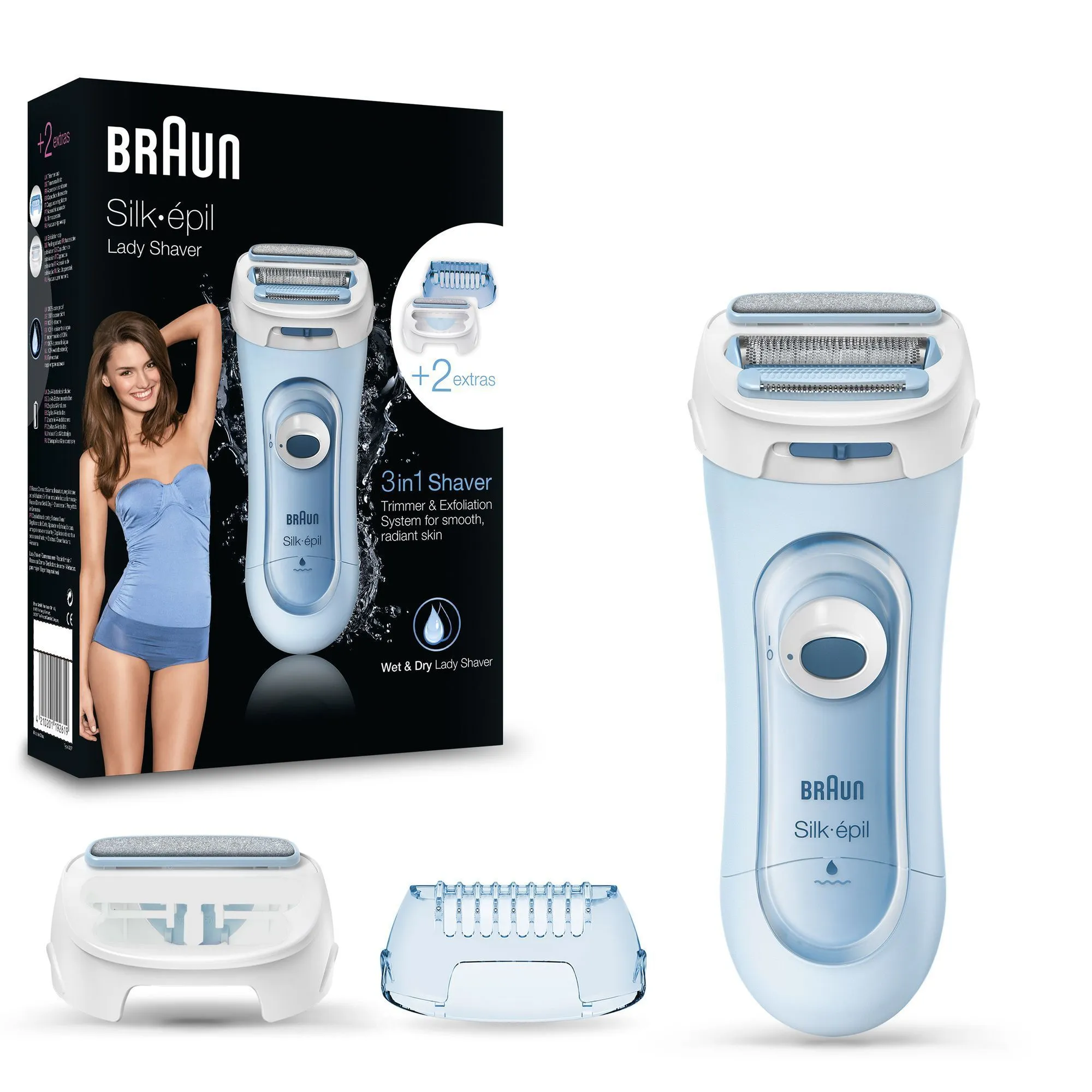 Braun Silk-&eacute;pil LS5160, m&auml;rk&auml;- ja kuiva-ajoon -epilaattori, sininen