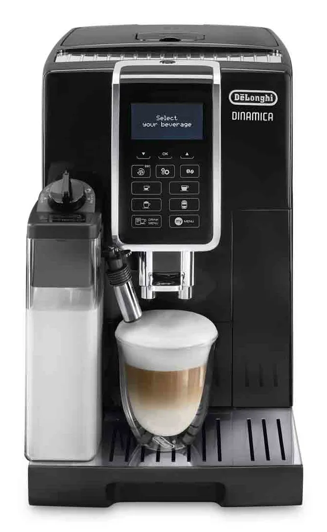 De'Longhi Dinamica ECAM350.55.B -t&auml;ysautomaattinen espressokone, musta, ruostumaton ter&auml;s