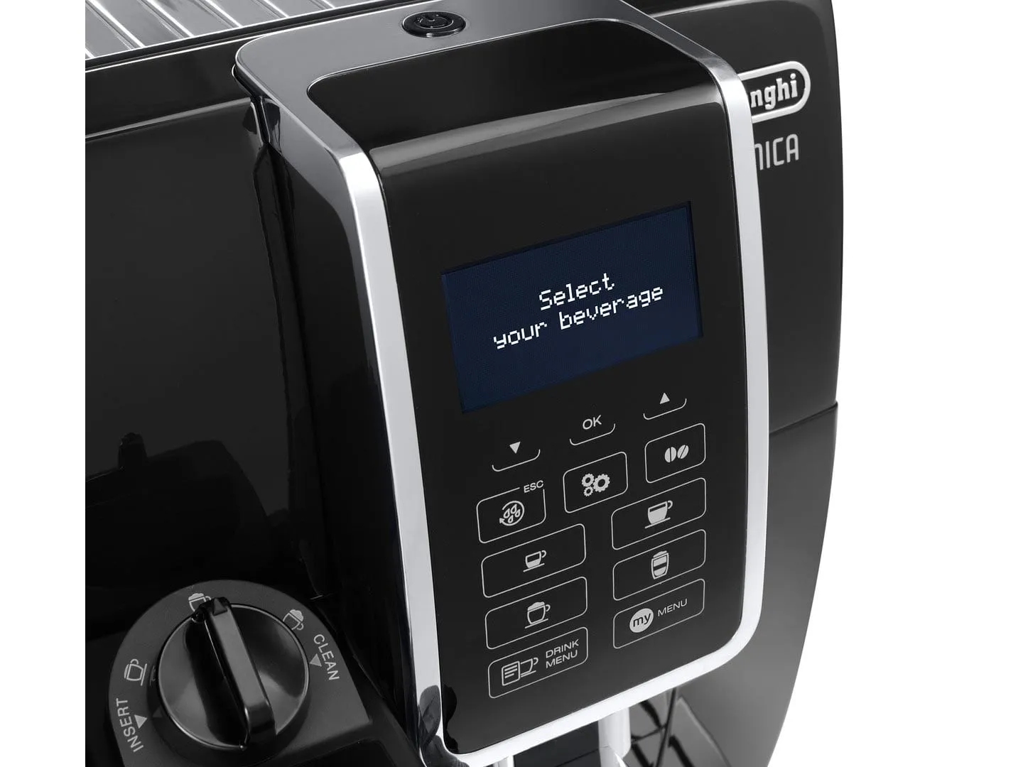 De'Longhi Dinamica ECAM350.55.B -t&auml;ysautomaattinen espressokone, musta, ruostumaton ter&auml;s