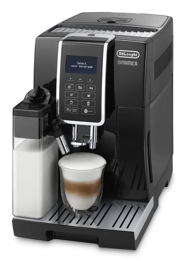De'Longhi Dinamica ECAM350.55.B -t&auml;ysautomaattinen espressokone, musta, ruostumaton ter&auml;s