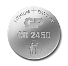 GP Lithium Cell Battery CR2450, 3V, Safety Seal, 2-pack