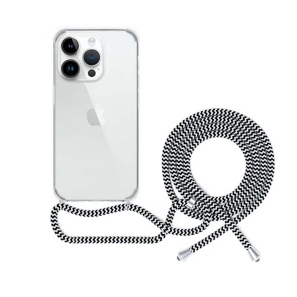 Epico Nake String, iPhone 14 Plus -suojakuori, Läpinäkyvä, Musta/Valkoinen