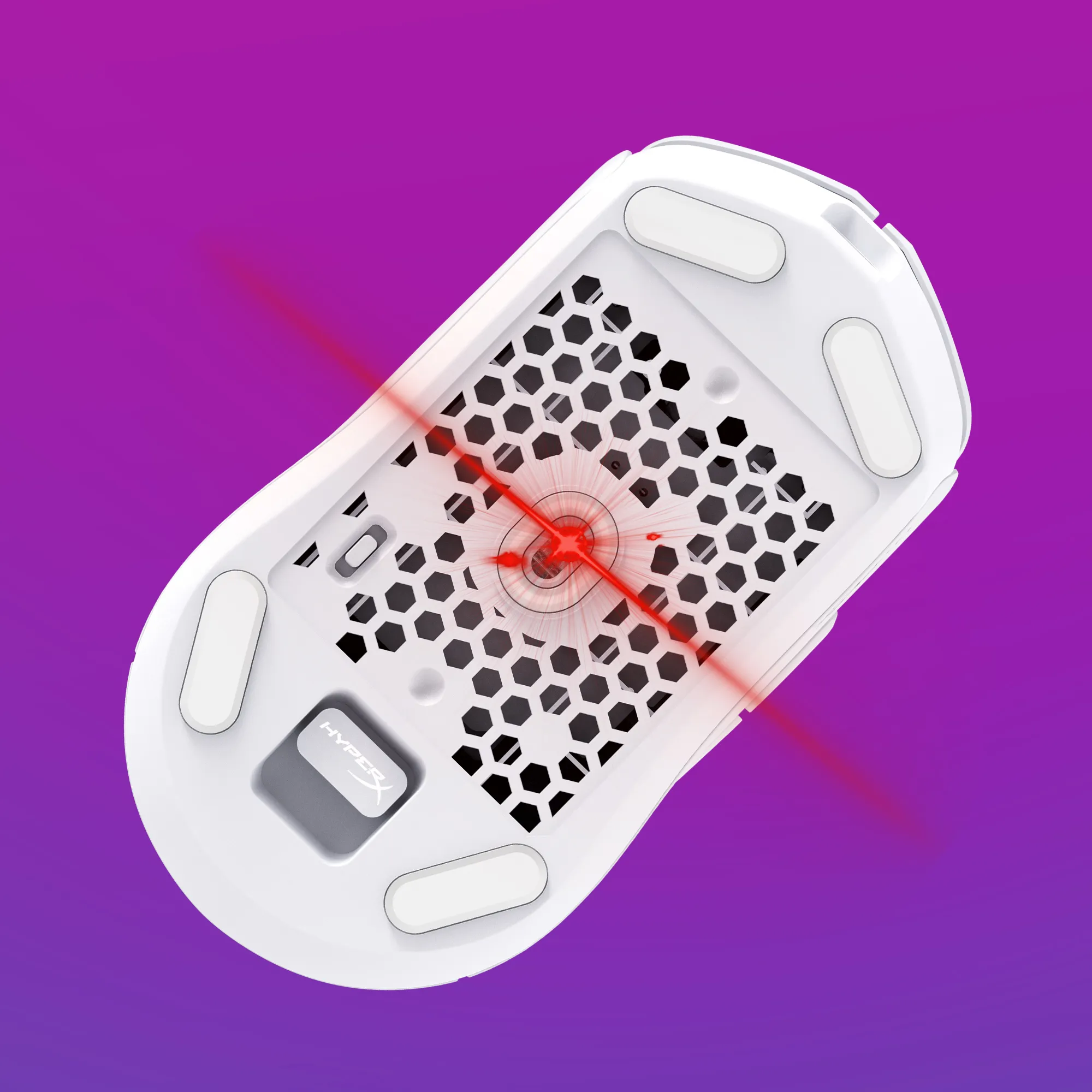 HyperX Pulsefire Haste 2 Optisk Tr&aring;dl&oslash;s Kabling Hvid