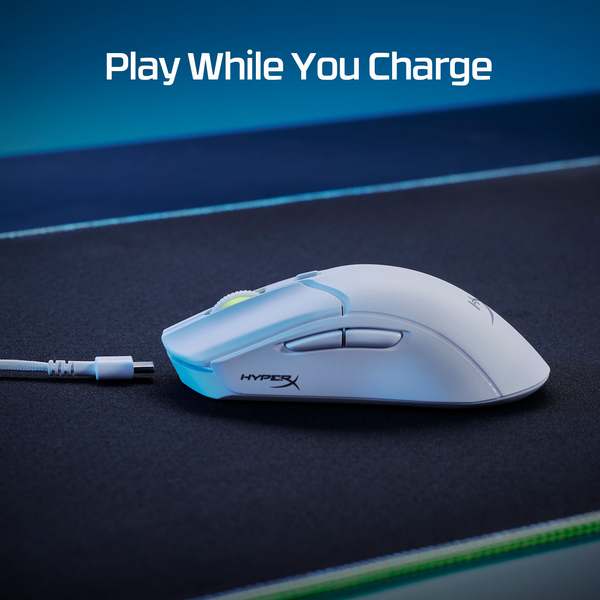 HyperX Pulsefire Haste 2 Optisk Trådløs Kabling Hvid