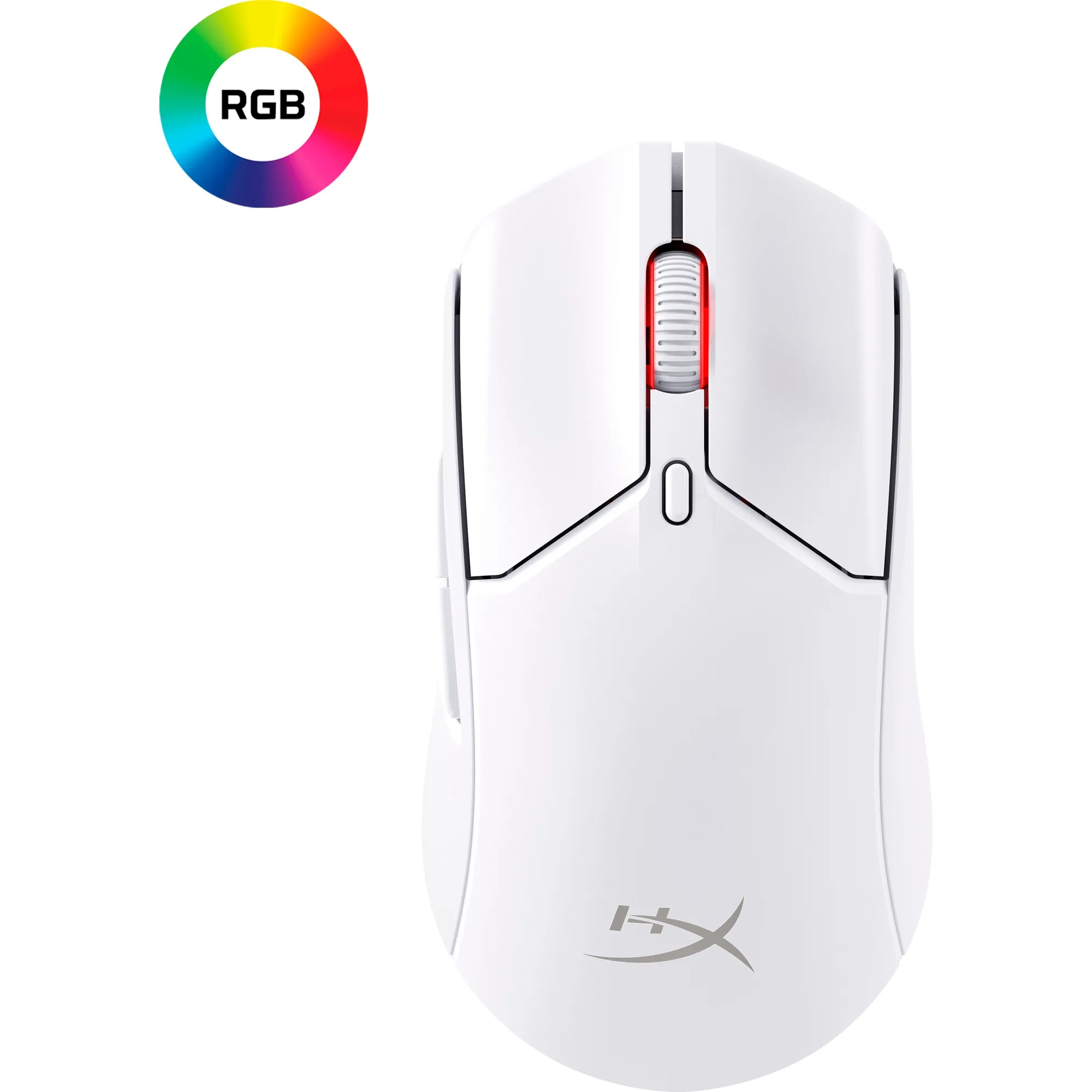 HyperX Pulsefire Haste 2 Optisk Tr&aring;dl&oslash;s Kabling Hvid