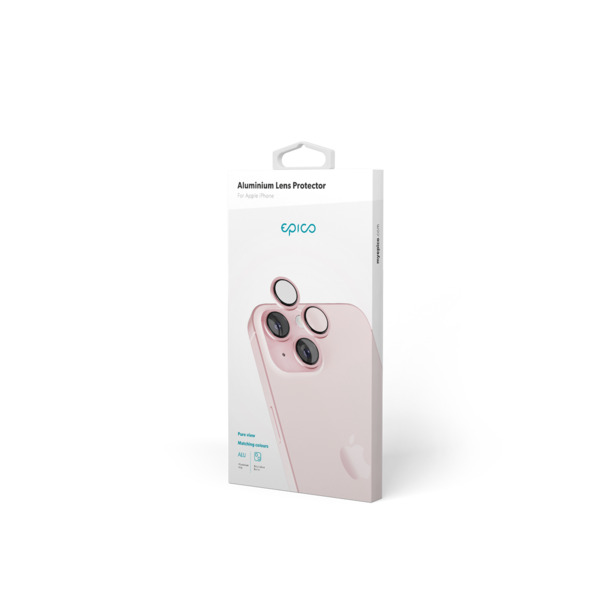 Epico Aluminium Lens, iPhone 15 / 15 Plus - Camera Lens Protector, Pink