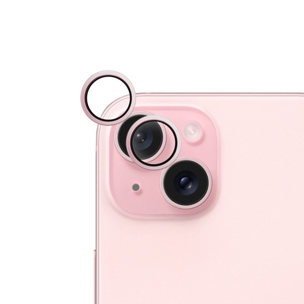 Epico Aluminium Lens, iPhone 15 / 15 Plus - Camera Lens Protector, Pink