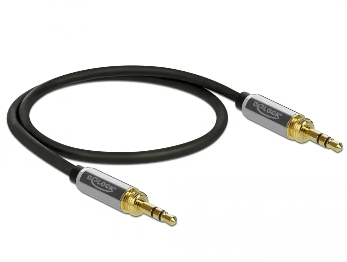 De-Lock  3.5mm – 3.5mm -adapteri, musta, Harmaa