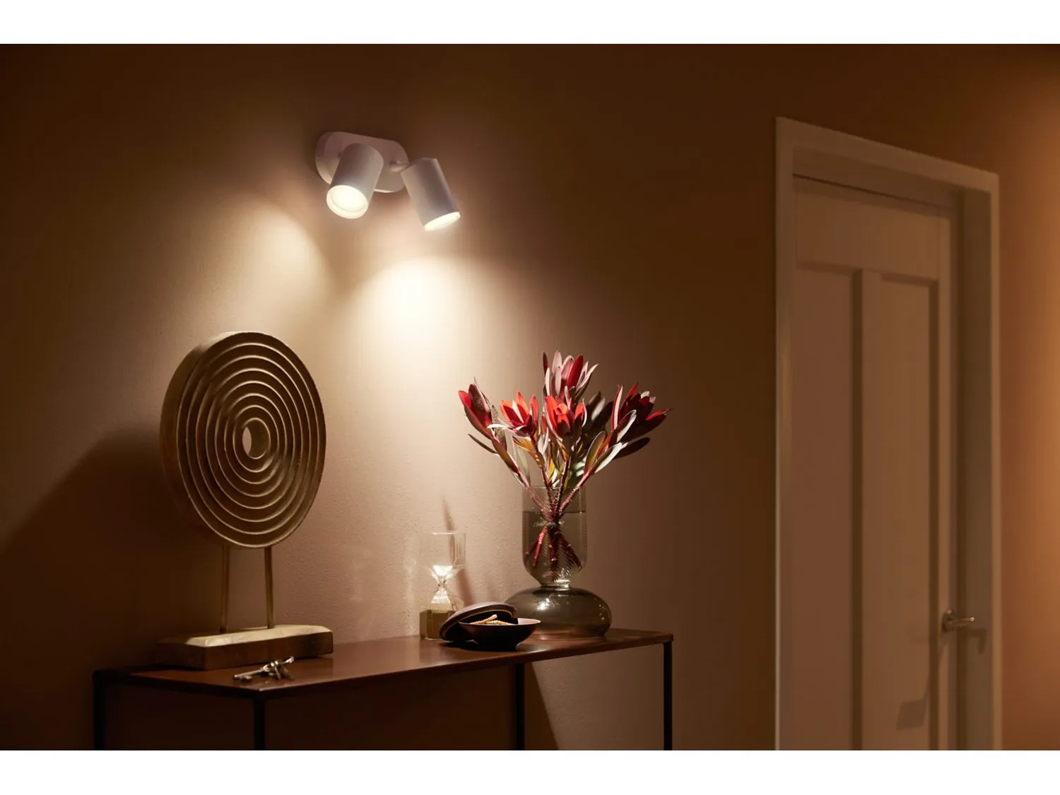 PHILIPS HUE FUGATO PLATE/SPIRAL WHITE 2X5.7W, 240V