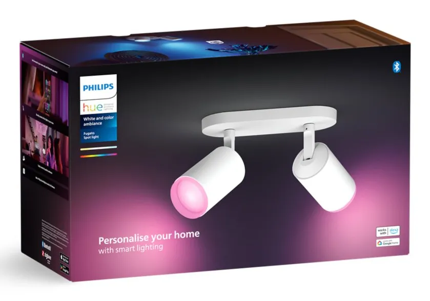 PHILIPS HUE FUGATO PLATE/SPIRAL WHITE 2X5.7W, 240V