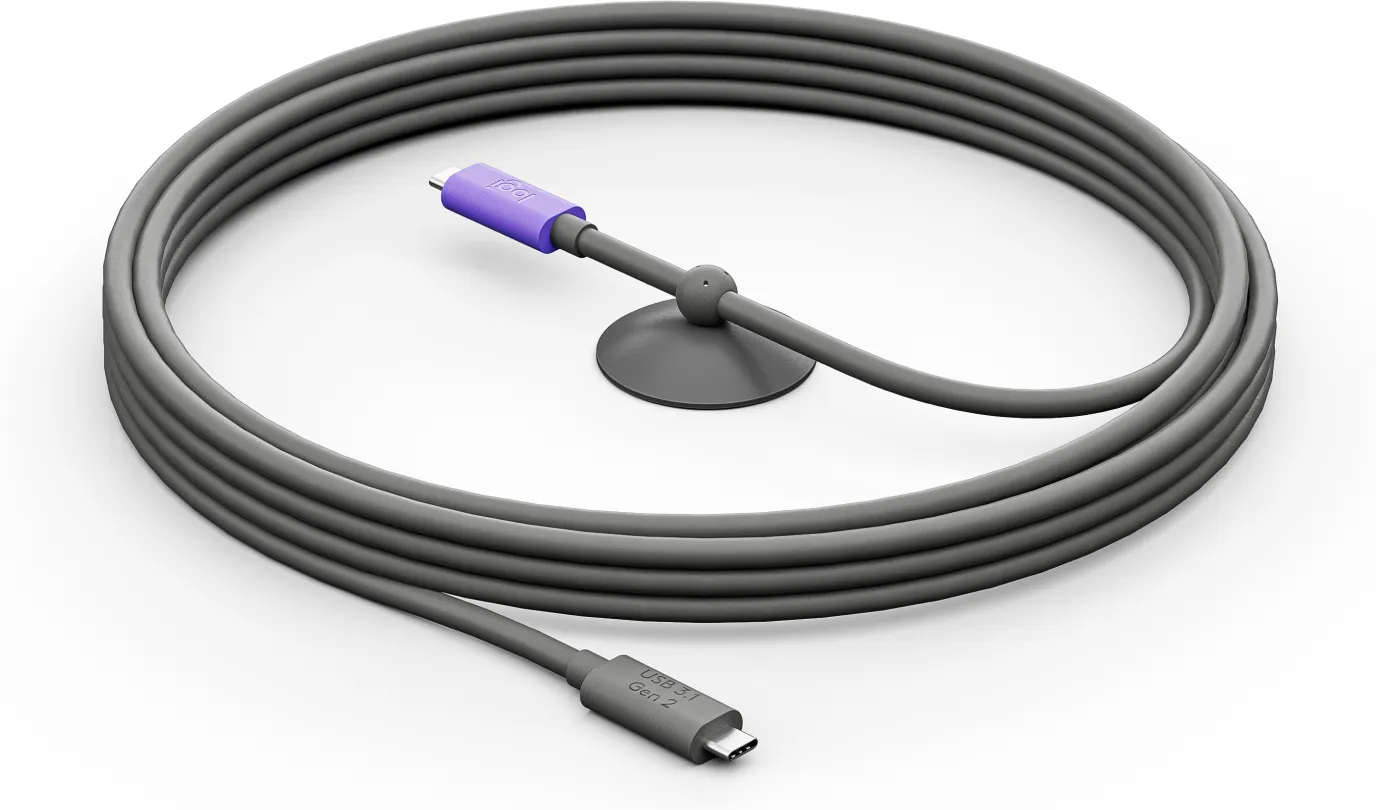 Logitech Active USB-C cable, 5 m, Graphite, Violet