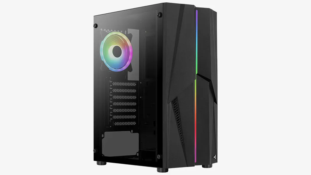 AEROCOOL Mecha-G-BK-V2 -miditornikotelo ikkunalla, RGB-valaistuksella, musta