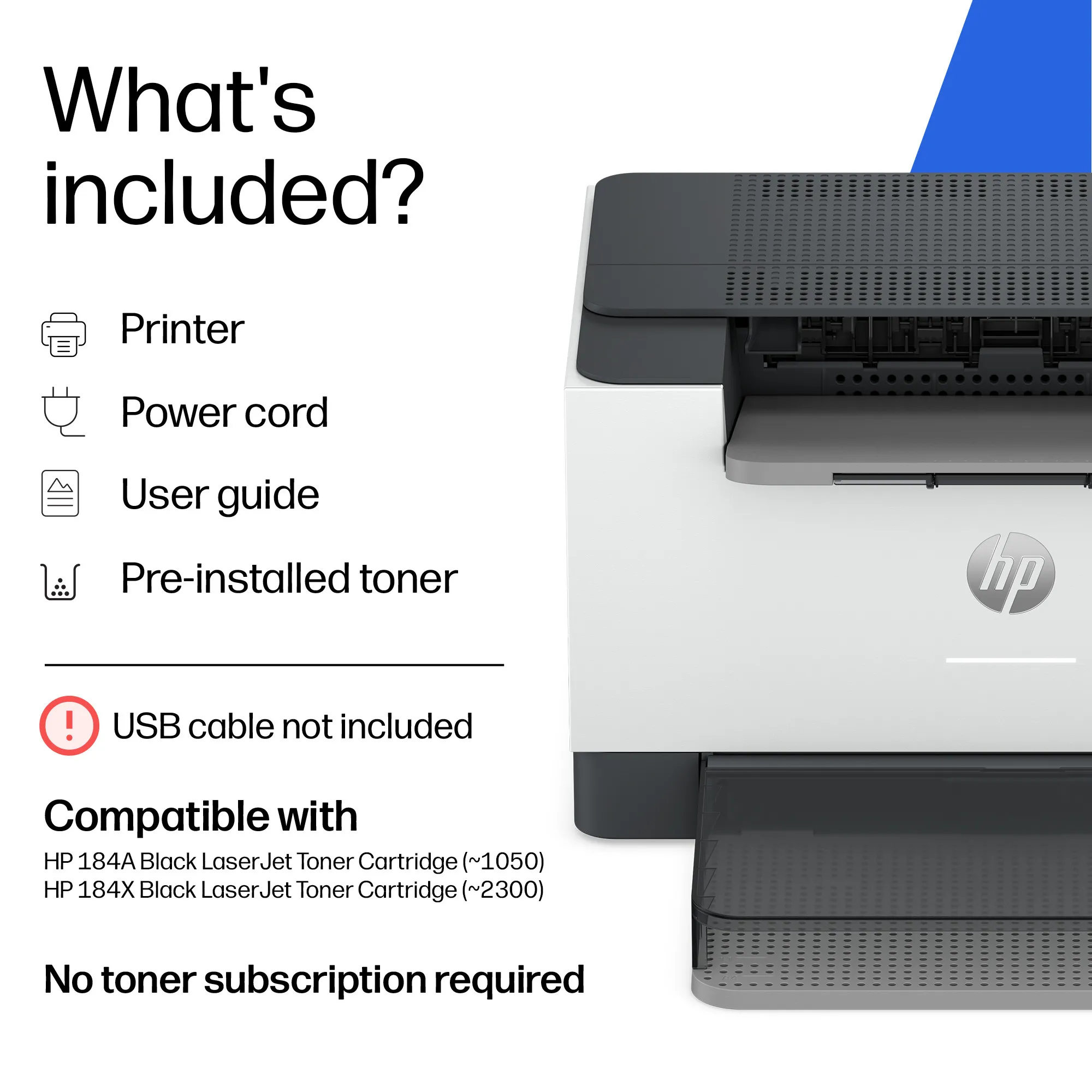 HP LaserJet M223dw monolaserskrivare, vit
