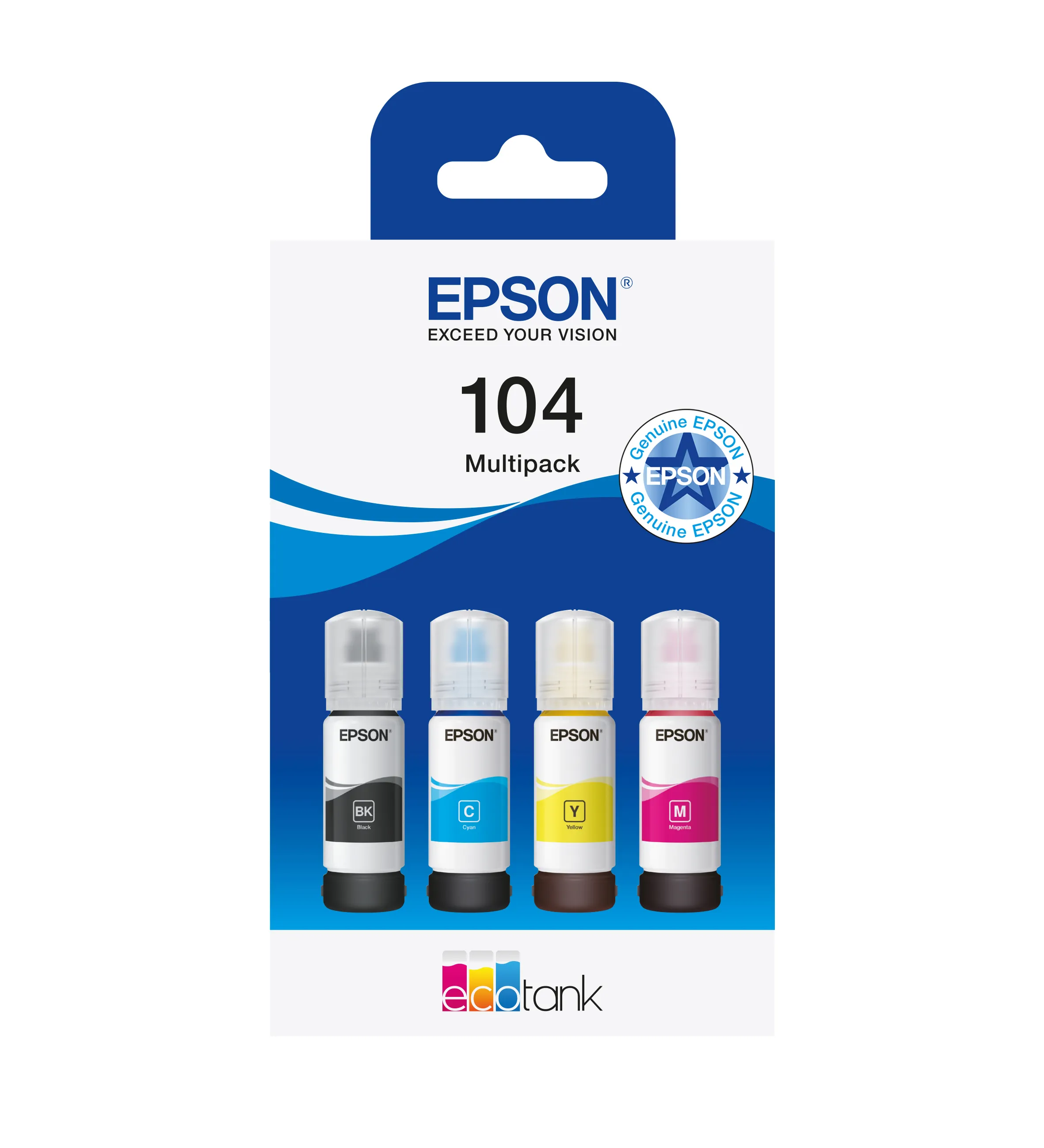 Epson 104 EcoTank -mustepullopakkaus, 65 ml, 4 kpl
