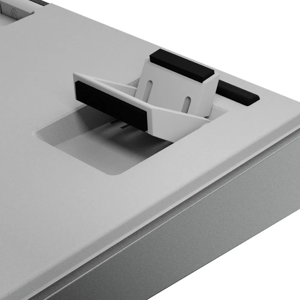 DUCKY 98% Mechanical Keyboard, Silver, Ducky Silent Red Linear Switches, Nordic ISO, Tri-Mode