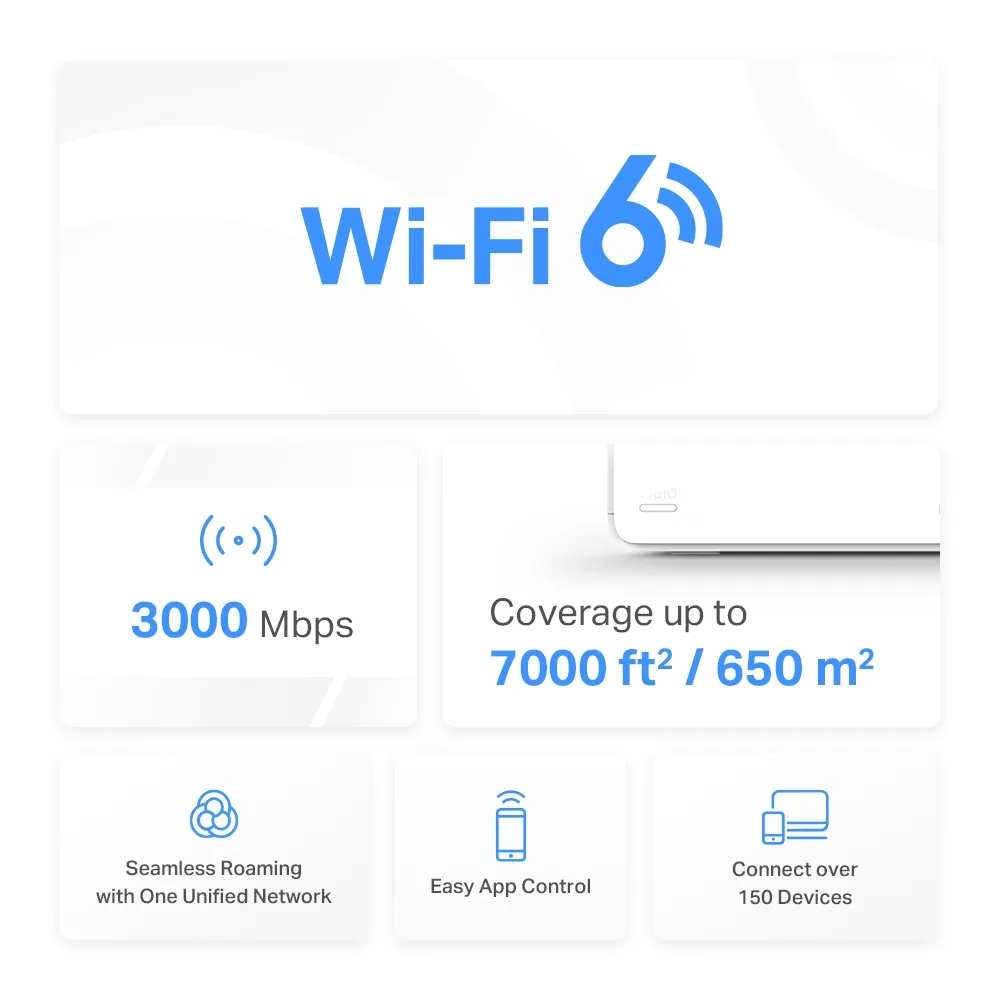 Mercusys Halo H80X AX3000 Whole Home WiFi 6 - Mesh system, 3pcs