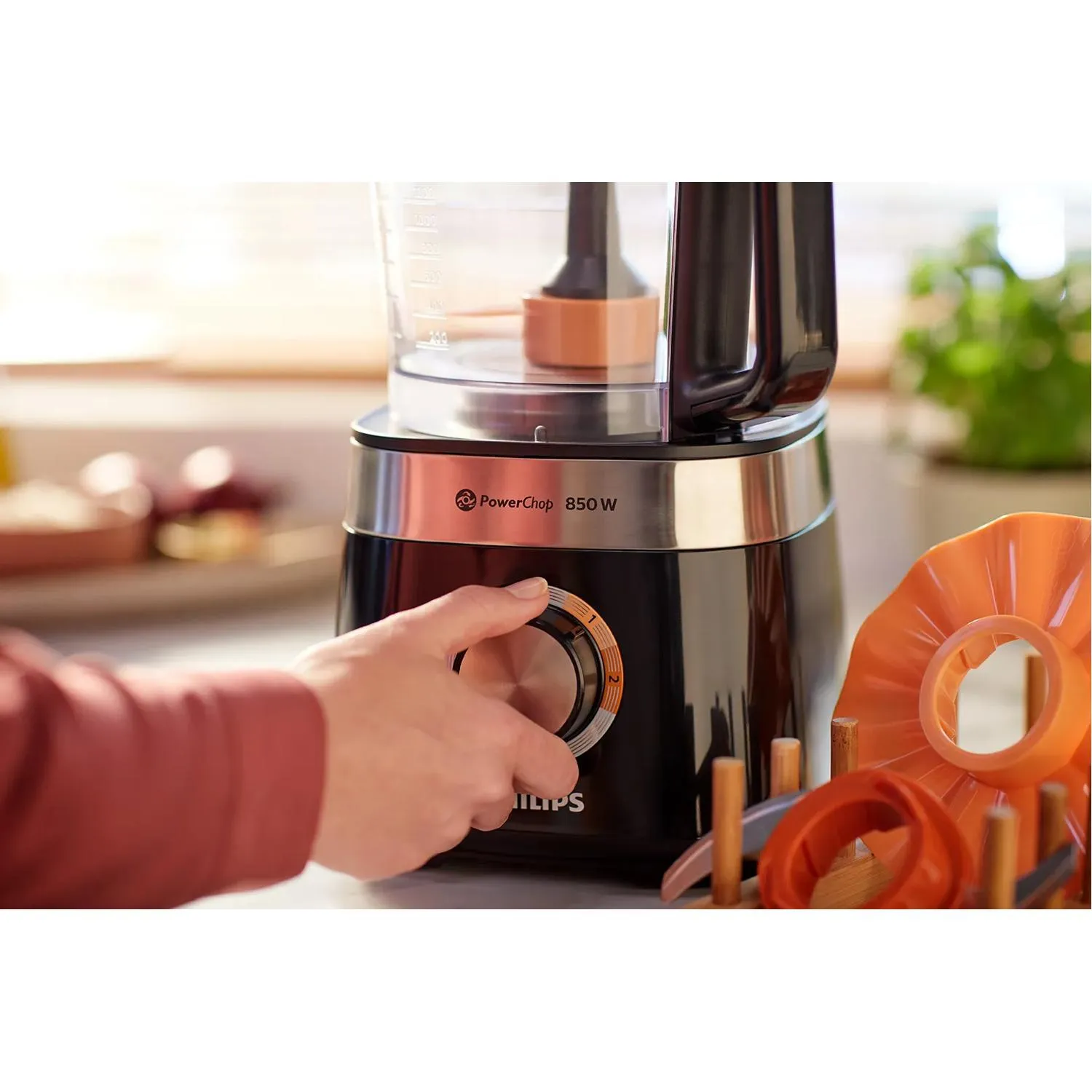 Philips Viva Collection HR7530/10 Food Processor, 850 W, 2.1 L, Black