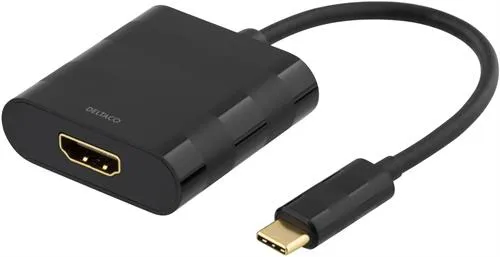 Deltaco  USB-C – HDMI - adapter, Black