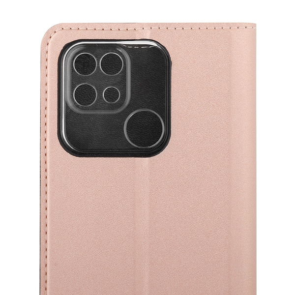 (L&ouml;yt&ouml;nurkka) Wave Book Case, Xiaomi Redmi 10C -suojakotelo, Ruusukulta