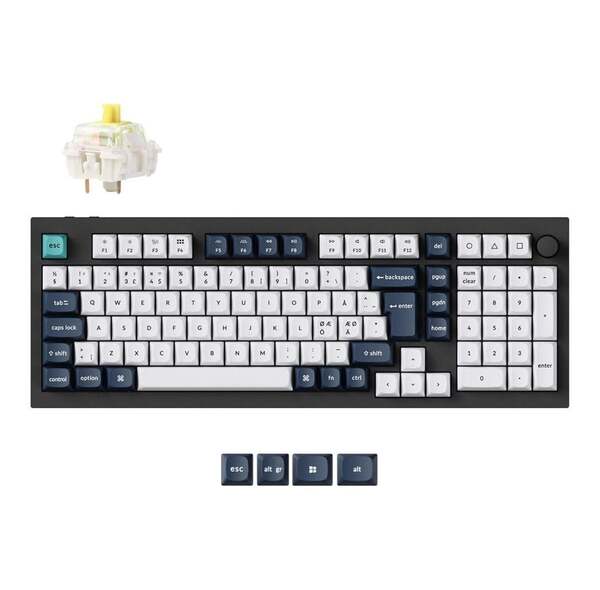 Keychron Q5 Max -langaton mekaaninen pelin&auml;pp&auml;imist&ouml;, Gateron Jupiter Banana, Carbon Black
