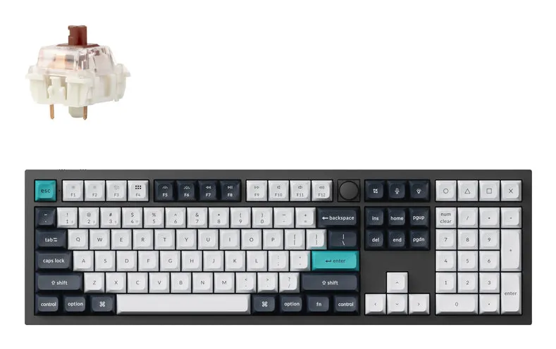 Keychron Q6 MAX 100% Knob QMK/VIA Gateron Jupiter Brown - wireless keyboard, Carbon Black