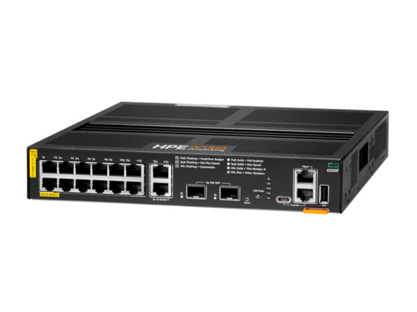 HPE Aruba Networking CX 6200F 12G Class 4 PoE 2 SFP+ 139W - Managed Stackable Layer 3 Switch