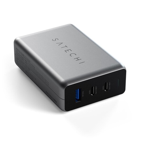 Satechi 100W GaN USB-C PD (2x USB-C + 1x USB-A) - Power adapter, Grey